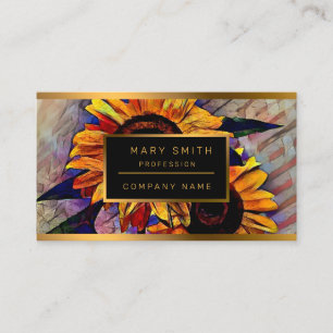 Gold 2 Glossy Sonnenblumen Elegante Collection Visitenkarte