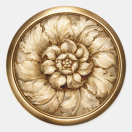 Gold 2 Vintage-Barock geprägter Look-Siegel Runder Aufkleber