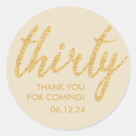 Gold 30 Geburtstag Vielen Dank Glitzer 30 Runder Aufkleber