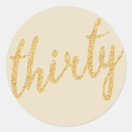 Gold 30 Geburtstagsparty Glitzer "30" Runder Aufkleber