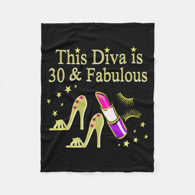 GOLD 30 UND FABULOUS 30. GEBURTSTAG DESIGN FLEECEDECKE (Vorderseite)
