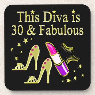 GOLD 30 UND FABULOUS 30. GEBURTSTAG DESIGN UNTERSETZER