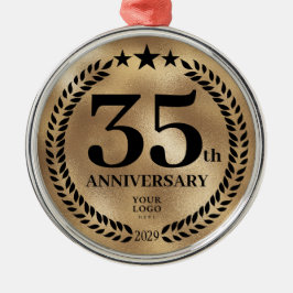 Gold 35-jähriges Firmenlogo Weihnachten Ornament Aus Metall