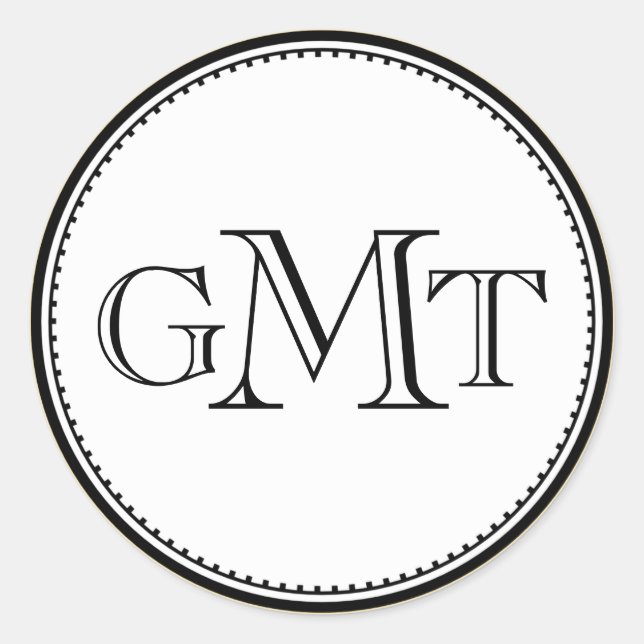 Gold 3 Anfangsbuchstaben Monogramm königliches Sie Runder Aufkleber (Vorderseite)