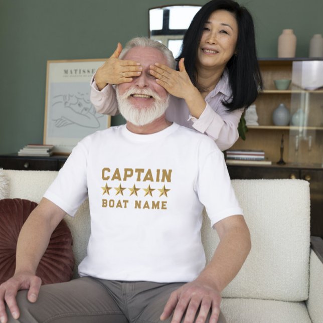 Gold 3-D Sterne Benutzerdefiniertes Textdesign T-Shirt (Von Creator hochgeladen)