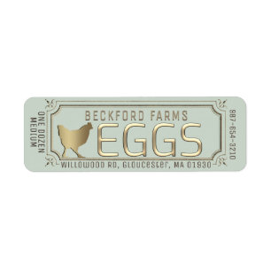 Gold 3D Gerahmtes Eierkarton mit Farm and Hen