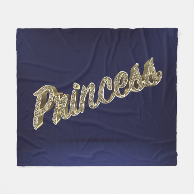Gold 3D Princess Fleecedecke (Vorderseite (Horizontal))