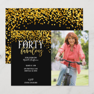 Gold 40 & Fabulous 40. Geburtstags-Party Einladung