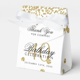 Gold 40. Geburtstag Danke Confetti White Geschenkschachtel