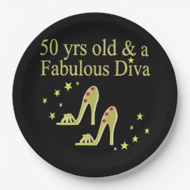 GOLD 50 & FABULOUS DIVA DESIGN PAPPTELLER