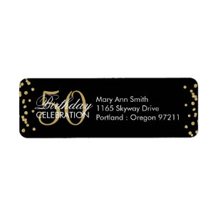 Gold 50. Geburtstag Glitzer Confetti Black