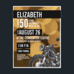 Gold 50. Geburtstag schwarz Modern Motorrad Party Einladung<br><div class="desc">Dieses raffinierte Motorrad-Thema feiert diesen Meilenstein goldenen Geburtstag. Der Text ist vollständig anpassbar. Dieses Design wurde zuerst von einer Freundin für ihren Ehemann, der Motorräder Lieben angefordert. Sie kaufte ihm ein brandneues Motorrad als Geschenk für seinen Geburtstag und wollte das Party-Thema, um sich um dieses Hobby zu entwickeln, indem sie...</div>