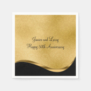 Gold 50. Hochzeitsfeier Napkin Serviette