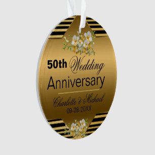 Gold 50. Hochzeitsszenario Ornament