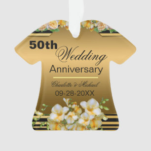 Gold 50. Hochzeitstag Acryl Ornament