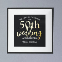 Gold 50. Hochzeitstag Begrüßungszeichen