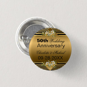 Gold 50. Hochzeitstag Button
