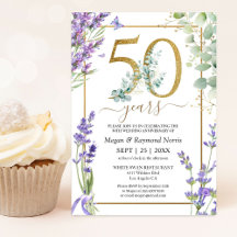 Gold 50. Hochzeitstag Lila Lavendel