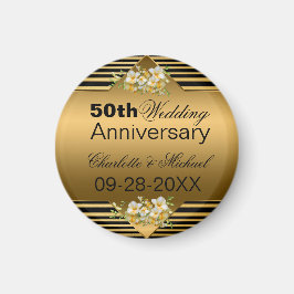 Gold 50. Hochzeitstag Magnet