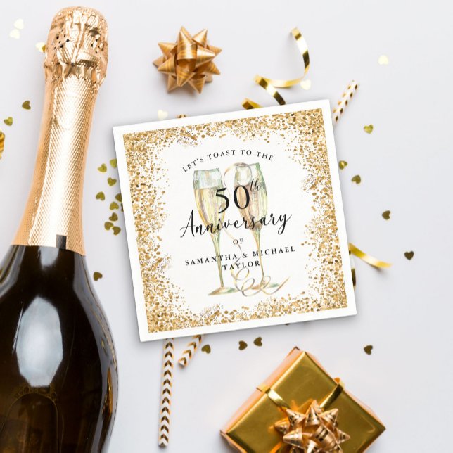 Gold 50. Hochzeitstag Serviette (Von Creator hochgeladen)