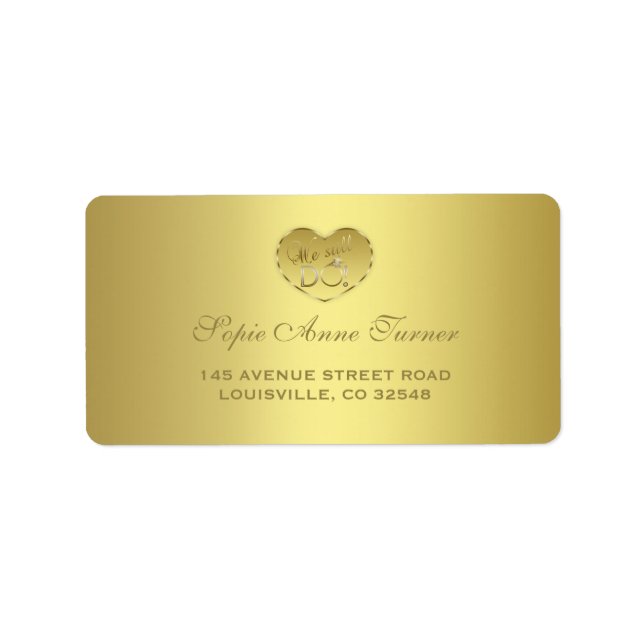 Gold 50. Hochzeitstag Wir tun es noch Adressaufkleber (Vorne)