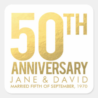 Gold 50 Jahre Personalisierte Stickers