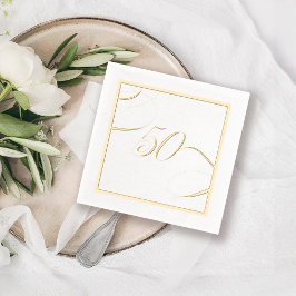 Gold 50 Kalligrafie Meilenstein Geburtstag Jubiläu Servietten Mit Folie
