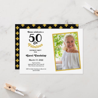 Gold 50 und fabelhafte 50. Geburtstag Einladung