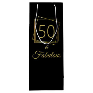 Gold 50 und fabelhafter Geburtstag Geschenktüte Für Weinflaschen