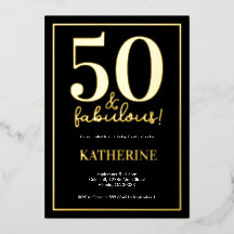 Gold 50 und Fabelhaftes 50. Geburtstags-Folie-Einl
