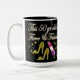 GOLD 50 UND FABULOUS DIVA-DESIGN ZWEIFARBIGE TASSE
