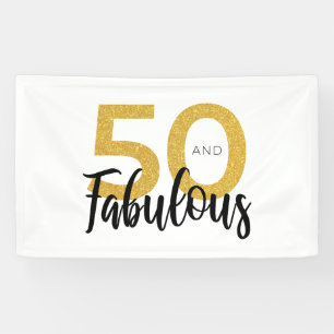 Gold 50 und Fabulous Typografie 50. Geburtstag Banner