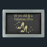 GOLD 60 JAHRE ALT UND EINE FABULOSE DIVA RECHTECKIGE GÜRTELSCHNALLE<br><div class="desc">Die 60 Jahre alte Shoe Queen wird unser goldenes High Heels Design am 60. Geburtstag T-Shirts, Bekleidung und außergewöhnliche Geschenke wie Schmuck, Zuhause Dekor, Party Waren, Tasse und mehr bewundern. Überraschen Sie Ihre wunderschöne 60-jährige mit diesem stilvollen 60. Geburtstag Design, das sie schätzen und immer Schatz. Feiern Sie mit diesem...</div>