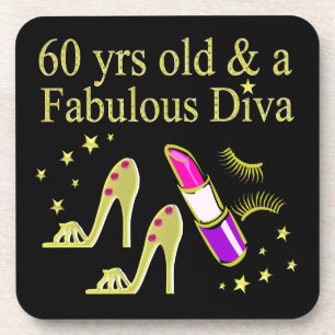 GOLD 60 JRS ALD UND EINE FABULOSE DIVA GETRÄNKEUNTERSETZER