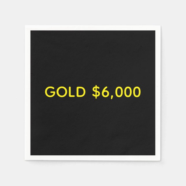 Gold $6,000 Market Celebration Serviette (Vorderseite)