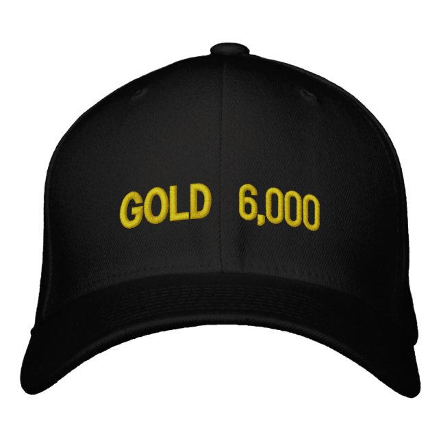 Gold $6.000 Marktplatz-Feier Bestickte Baseballkappe (Vorderseite)