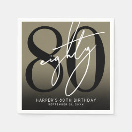 Gold 80th Birthday Party Serviette