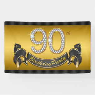 Gold 90. Geburtstagsparty Banner