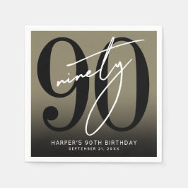 Gold 90th Birthday Party Serviette