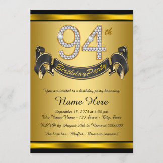 Gold 94. Geburtstagsparty Einladung