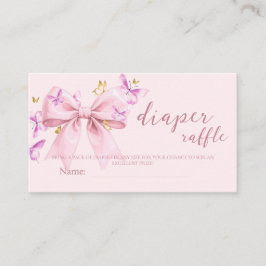Gold A Little Butterfly Pink Bow Baby Shower  Begleitkarte