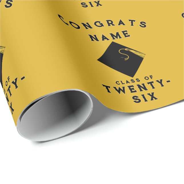 Gold-Abschluss 2025-Geschenk Geschenkpapier (Rolleneckpunkt)