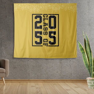 Gold Abschluss Class of Sporty Typografy Wandteppich