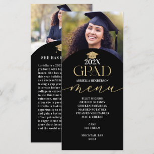 Gold Abschluss Dinner Menu Card Menükarte