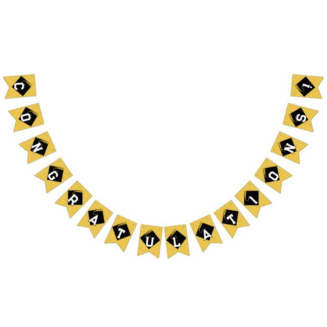 Gold Abschluss Glückwunschs Wimpelkette (Alle)