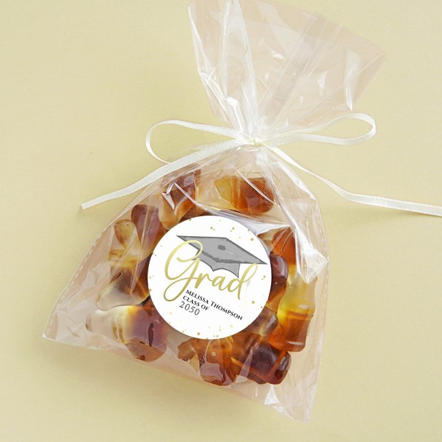 Gold Abschluss Script Benutzerfreundlichkeit Runder Aufkleber (Von Creator hochgeladen)