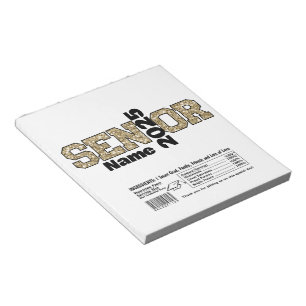 Gold Abschluss Senior Candy Bar Wraps Gastgeschenk Notizblock