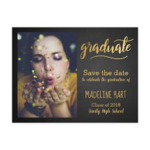 Gold Absolvent | Schultafel Save The Date Foto