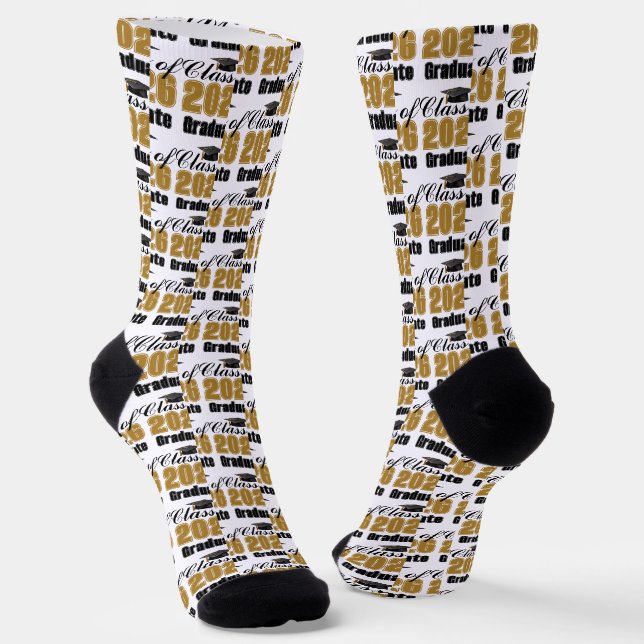 Gold Absolventenklasse 2026 Abschlussfeier Socken (Gewinkelt)