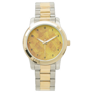 Gold Abstract Pattern OS Zweifarbig Herren Uhr